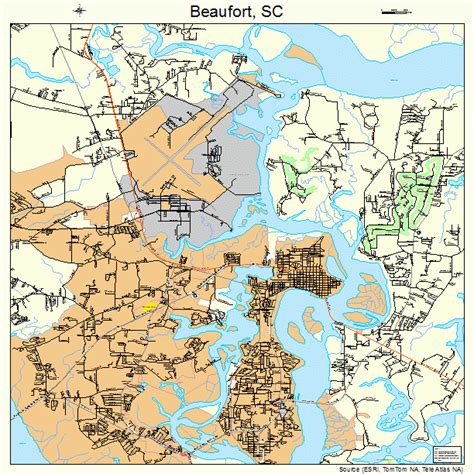 Beaufort South Carolina Street Map 4504690