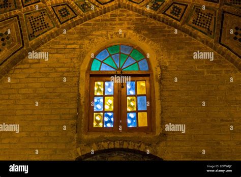 Colorful shining stained glass windows of Nasir Al-Mulk Mosque (Pink ...