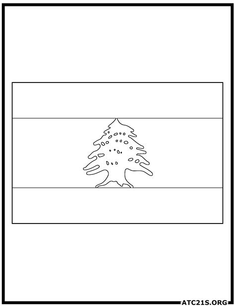 Lebanon Flag Coloring Page | ATC21S