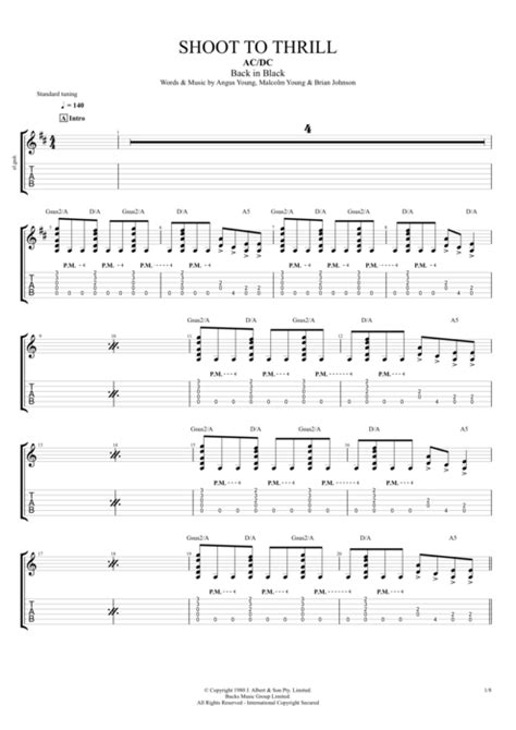 Shoot to Thrill by AC/DC - Full Score Guitar Pro Tab | mySongBook.com