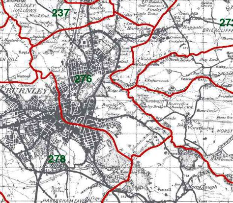 Burnley Parish Map, Lancashire genealogy