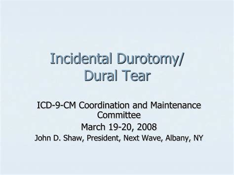 PPT - Incidental Durotomy/ Dural Tear PowerPoint Presentation, free download - ID:143190