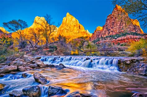 Sunrise at the Court of the Patriarchs in Zion National Park Utah - Matt Suess Photography