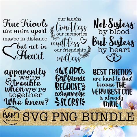 Friends Quotes Bundle Svg, Cut Files for Cricut Silhouette, Matching ...