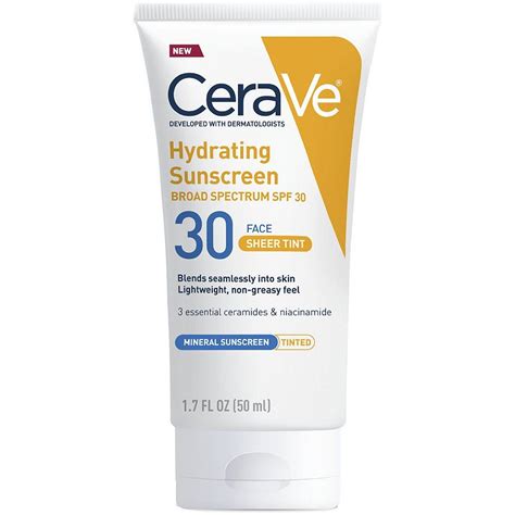 CeraVe Hydrating Sunscreen Face Sheer Tint SPF 30 | Ulta Beauty | Face sunscreen, Sunscreen face ...