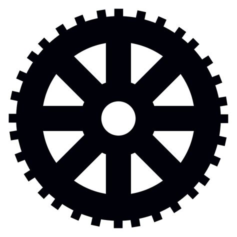 gear cog black silhouette 10437523 Vector Art at Vecteezy