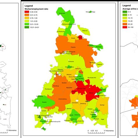 Gauteng: Population and employment distribution and average airline ...