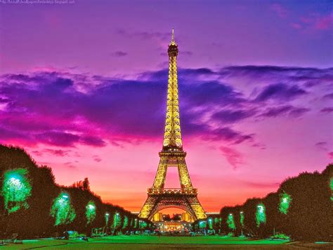 Sunset Eiffel Tower At Night - 1600x1200 - Download HD Wallpaper - WallpaperTip
