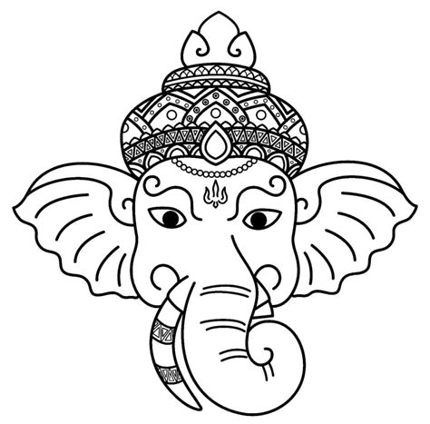 Lord Ganesha Face coloring page - Download, Print or Color Online for Free