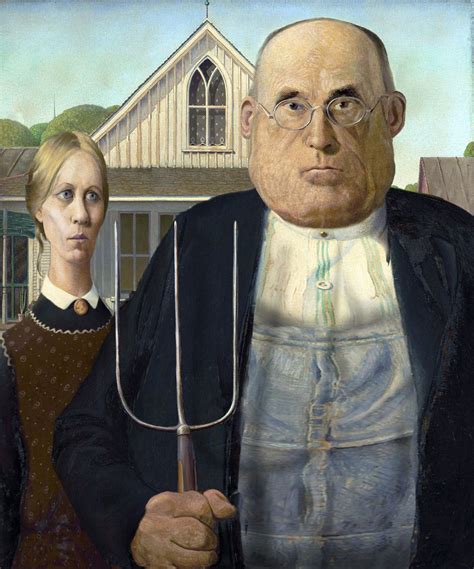 Pin di ad tilborghs su American Gothic | Grant wood, Arte divertente ...