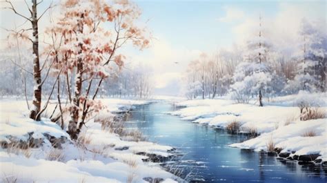 Premium AI Image | watercolor wonderful winter landscape 33