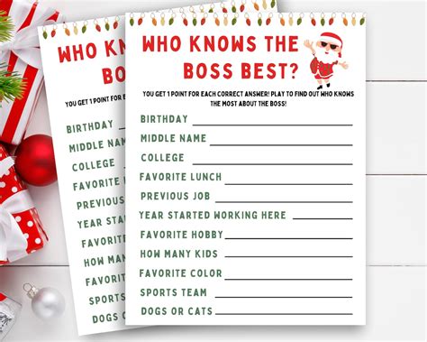 Who Knows the Boss Best, Office Party Game, Office Holiday Party Games, Office Christmas Party ...