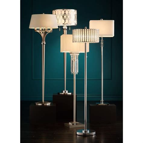 Possini Euro Spyra Brushed Nickel Metal Floor Lamp - #8J232 | Lamps Plus