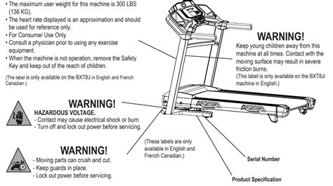 BOWFLEX BXT8J Treadmill User Manual