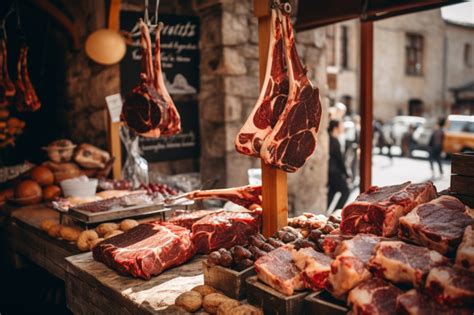 Vintage French Countryside Meat Market Display in y2k Aesthetic - Image #2020 - Freepics AI - 10 ...