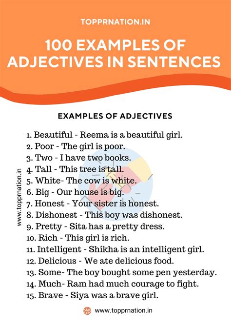 100 Adjectives Sentences Examples Adjectives Words In Sentences Adjective Grammar – NBKomputer