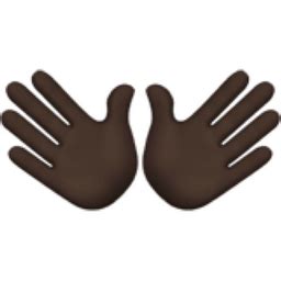 Open Hands: Dark Skin Tone Emoji (U+1F450, U+1F3FF)