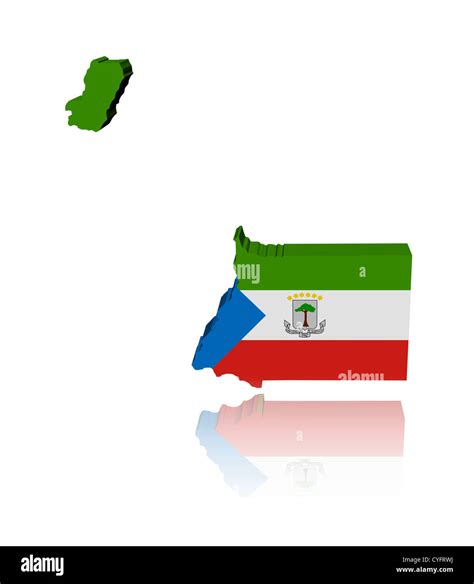 Equatorial Guinea map flag with reflection illustration Stock Photo - Alamy