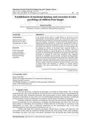 Establishment of emotional database and extraction of color psychology ...