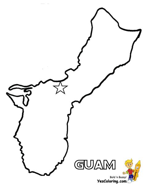 Free Map For Guam Coloring Picture At YesColoring.com. | Free USA ...