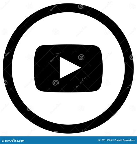 Rounded Black and White Youtube Icon Editorial Image - Illustration of ...