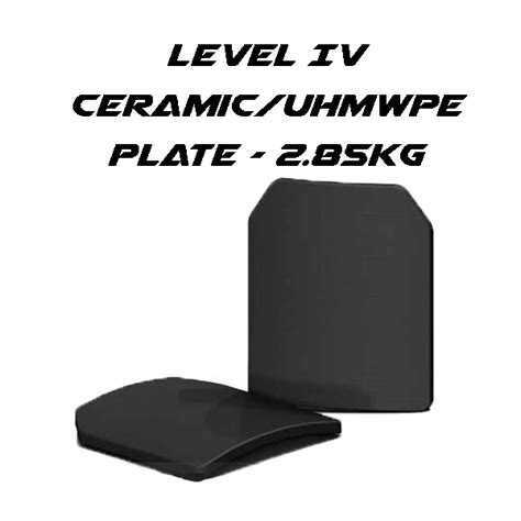 BPT Level IV ICW Ceramic/UHMWPE Plate - 2.85kg - 250x300mm M-Curve ...