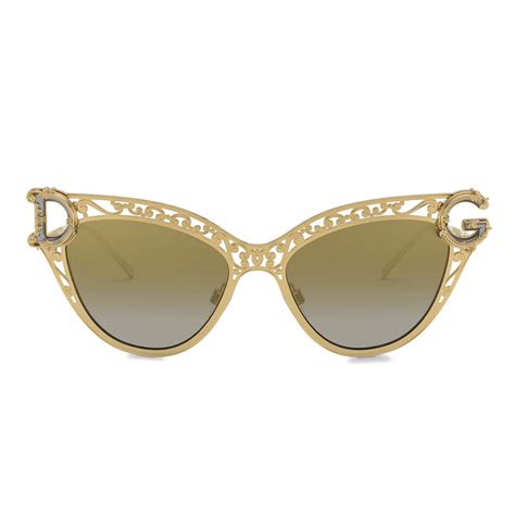 Dolce & Gabbana - Cat Eye Sunglasses Devotion - Gold Barocco - Dolce & Gabbana Eyewear - Avvenice