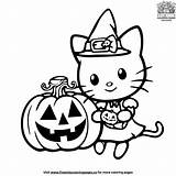 Spooky Hello Kitty Halloween Coloring Pages sketch template