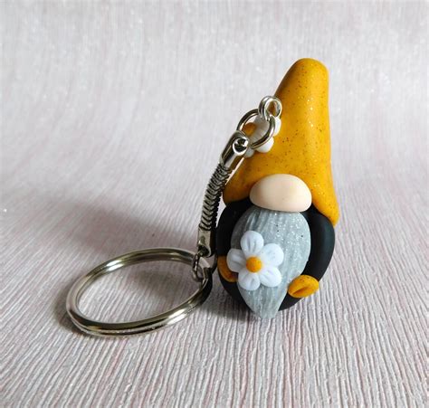 Gonk Keyring Spring Yellow Gnome Keychains Funny Cute - Etsy