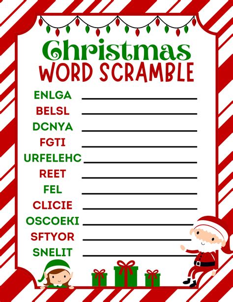 Free Christmas Word Scramble Printable The Word Scramble Is Printable ...