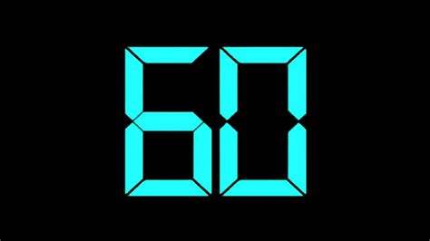 60 Second Timer Countdown Digital Blue - YouTube