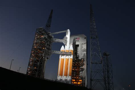 Mighty Delta 4 Heavy Rocket and Clandestine Satellite Poised at Pad ...