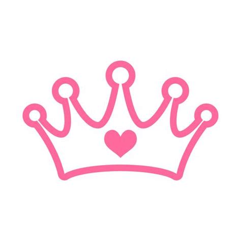 Pink Girly Princess Royalty Crown With Heart Jewels 554891 Vector Art ...