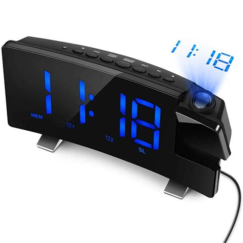outdoorline Digital Clock with FM Radio Home Hotel Bedroom 8 Inch LED ...