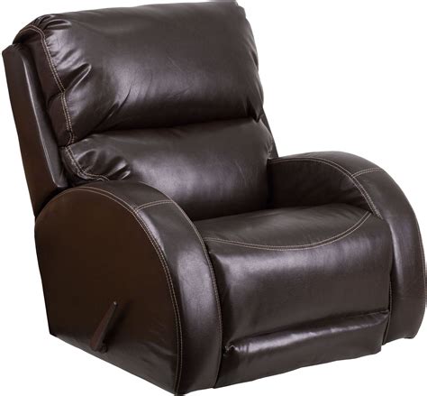 Contemporary Ty Brown Leather Rocker Recliner from Renegade | Coleman ...