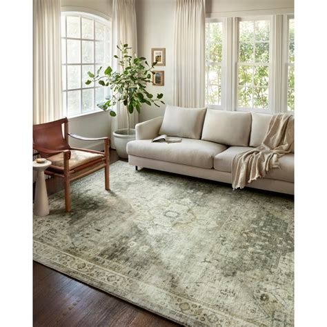 Loloi II Rosette ROS-09 Oriental Sage / Beige Area Rug 18" x 18" Sample ...