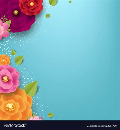 Spring sale poster with color flowers background Vector Image