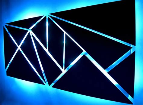 Metal Wall Art - Lighted Wall Art - Metal Wall Sculpture - Modern Wall Art - Geometric Wall Art ...