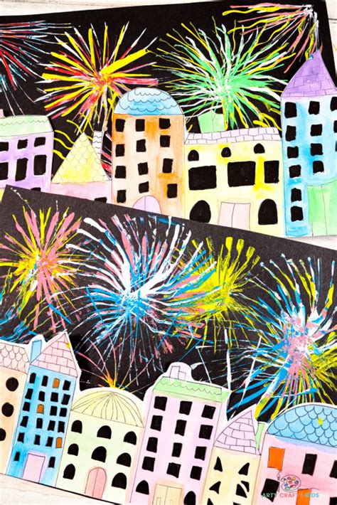 New Years Fireworks Art - Arty Crafty Kids