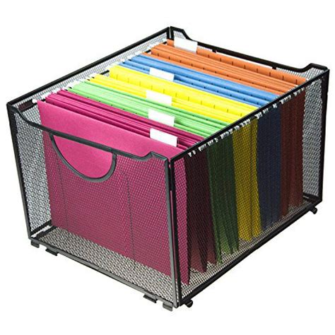 Modern Black Metal Mesh File Box/Foldable Storage Crate/Home Office ...