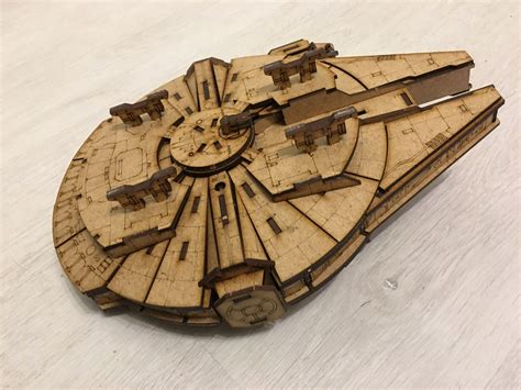 Puzzle 3D Millennium Falcon Model Star Wars Laser Cut - Etsy