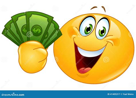 Emoticon with dollars stock vector. Illustration of emoji - 41405317