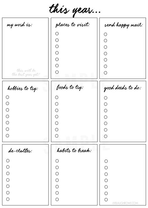 This Year... FREE New Year's Resolutions Printable - Live Laugh Rowe