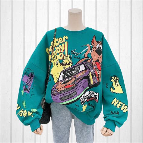 Scooby Doo All Over Print Sweatshirt Pullover Sweater Hoodie | Etsy