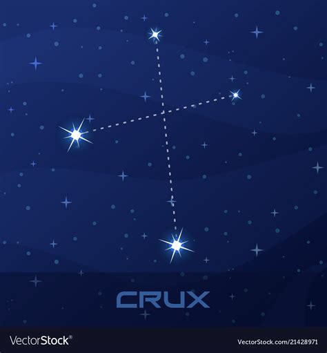 Constellation crux cross night star sky Royalty Free Vector