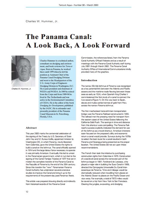 Article: The Panama Canal: A Look Back, A Look Forward