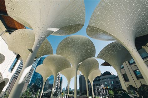 A Grove of Petal-Like Sculptures by Snøhetta Shade the New Grounds of Blanton Art Museum — Colossal