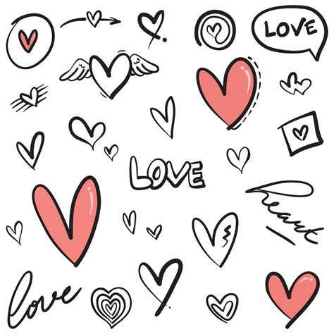 Doodle Hearts, hand drawn love hearts. Vector illustration. 24398063 ...