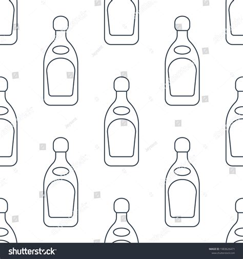 Tequila Bottles Seamless Pattern Line Art Stock Vector (Royalty Free ...