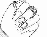 Fingernail Coloring Page sketch template